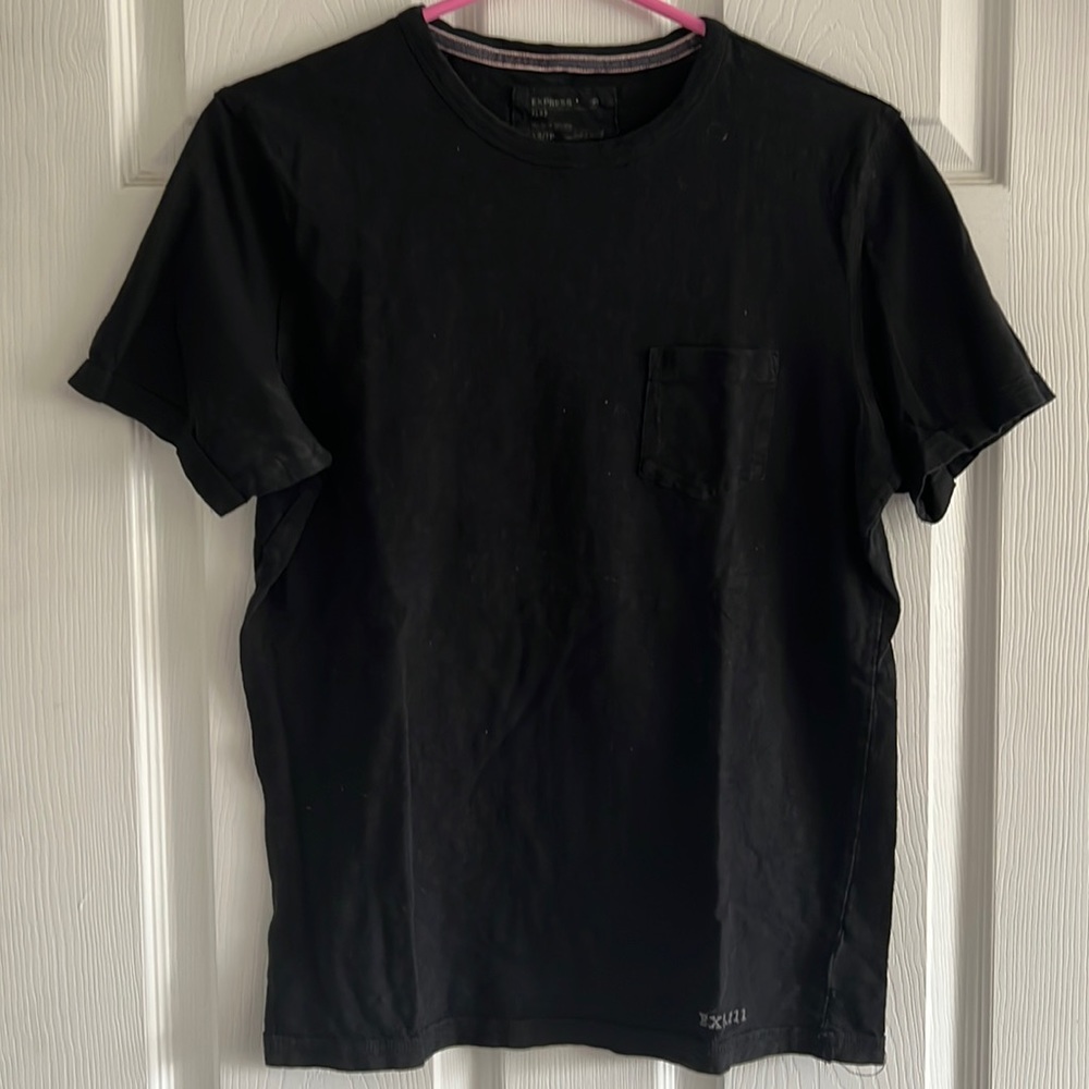 Express MEN XS extra small slub shortsleeved black cotton tee 90226